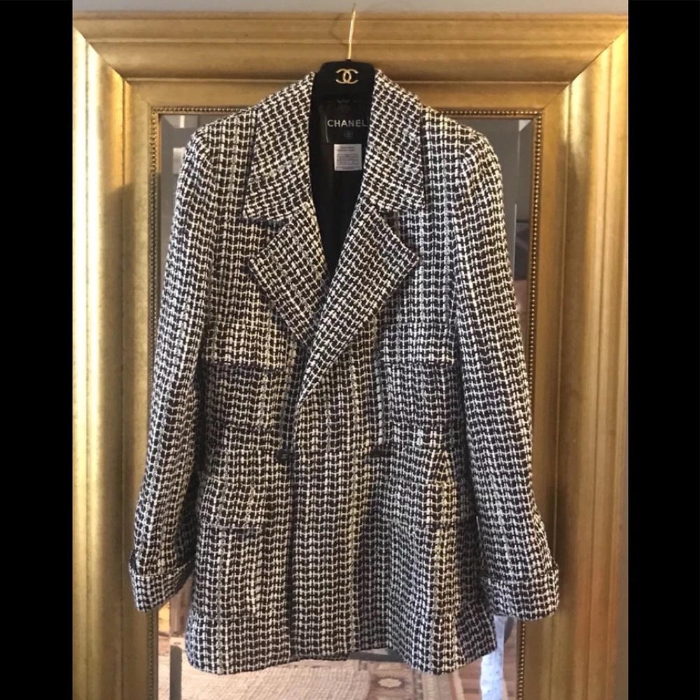 Chanel Tweed Embellished Blazer Jacket